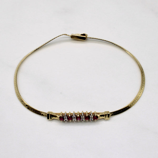 Ruby & Diamond Bracelet | 0.18ctw, 0.08ctw | 7