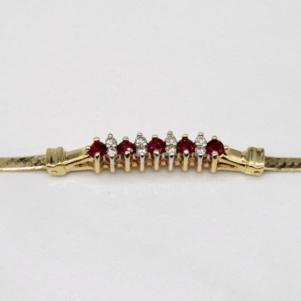 Ruby & Diamond Bracelet | 0.18ctw, 0.08ctw | 7