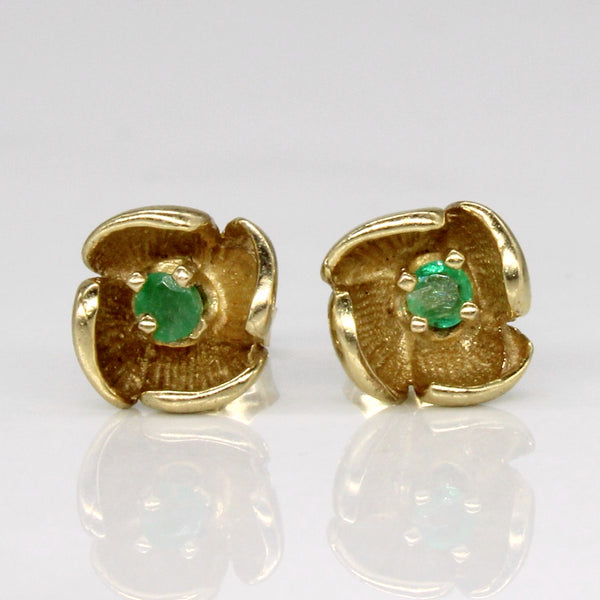 Emerald Flower Earrings | 0.03ctw |