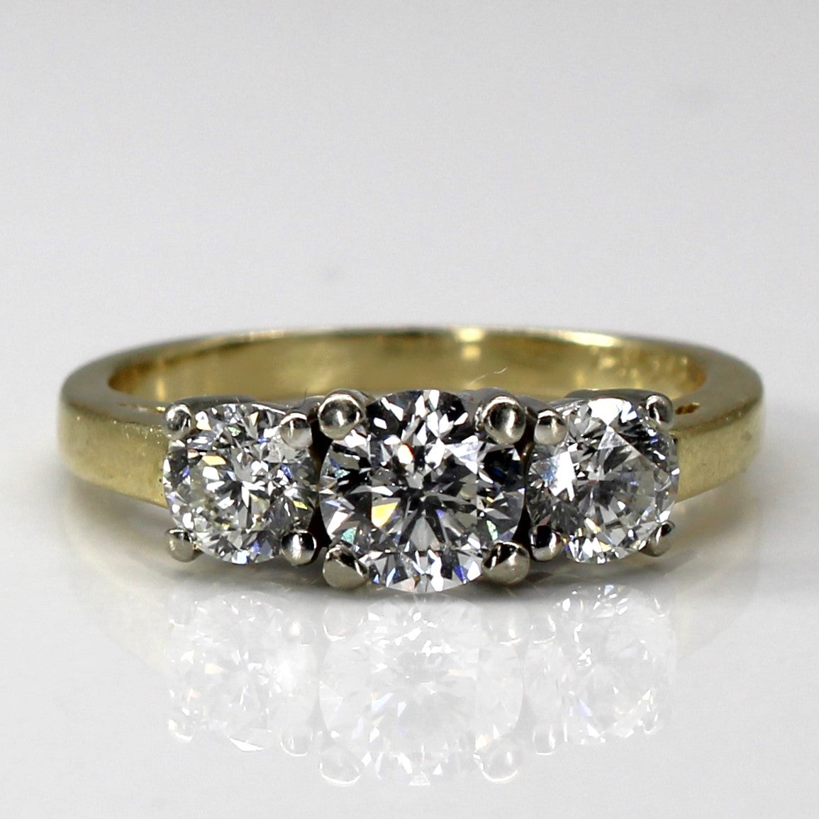 Three Stone Canadian Diamond Engagement Ring | 1.27ctw I1 G/H | SZ 5.5 |