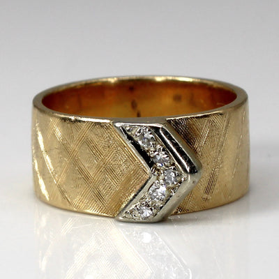 Textured Diamond Gold Band | 0.05ctw | SZ 5.5 |