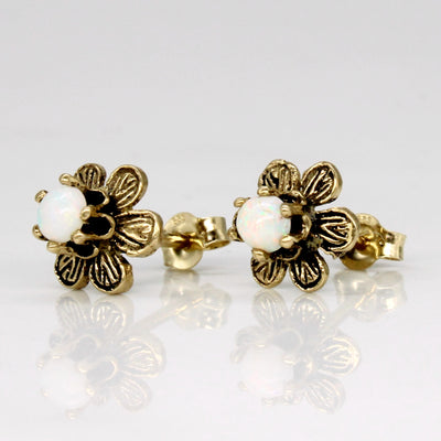 Opal Flower Earrings | 0.12ctw |