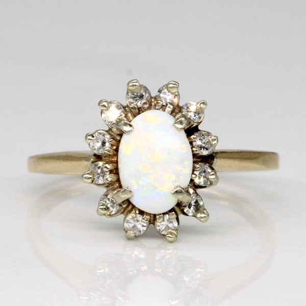 Opal & Diamond Halo Ring | 0.40ct, 0.12ctw | SZ 6.5 |