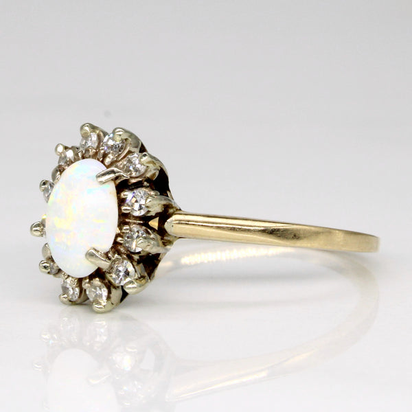 Opal & Diamond Halo Ring | 0.40ct, 0.12ctw | SZ 6.5 |