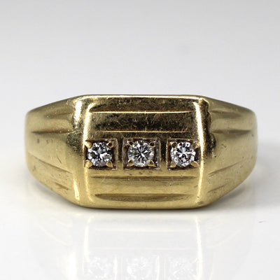 Grid Set Three Stone Diamond Ring | 0.12ctw | SZ 10.75 |