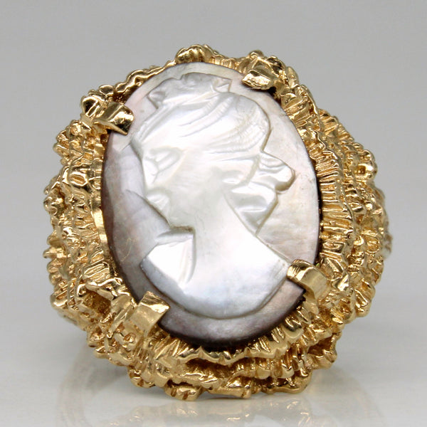 Seashell Cameo Ring | 2.65ct | SZ 6.75 |