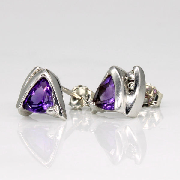 Amethyst & Diamond Earrings | 0.50ctw, 0.05ctw |