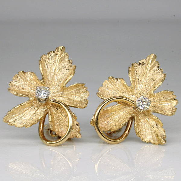 Diamond Leaf Clip On Earrings | 0.26ctw |