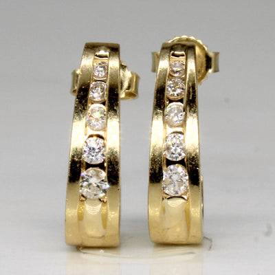 Diamond Half Hoop Earrings | 0.30ctw |