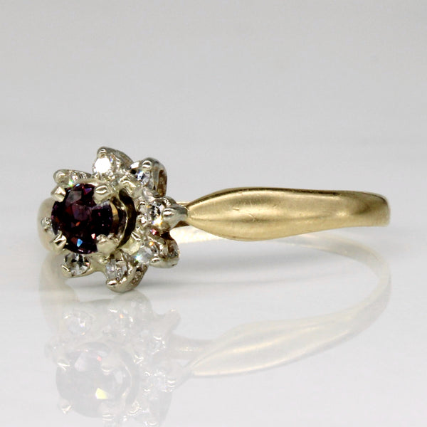 Purple Sapphire & Diamond Halo Ring | 0.22ct, 0.08ctw | SZ 9 |
