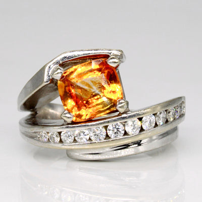 Orange Sapphire & Diamond Cocktail Ring | 2.10ct, 0.40ctw | SZ 7.25 |