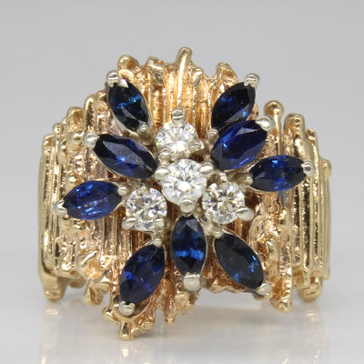 Sapphire & Diamond Cocktail Ring | 1.25ctw, 0.40ctw | SZ 8.75 |