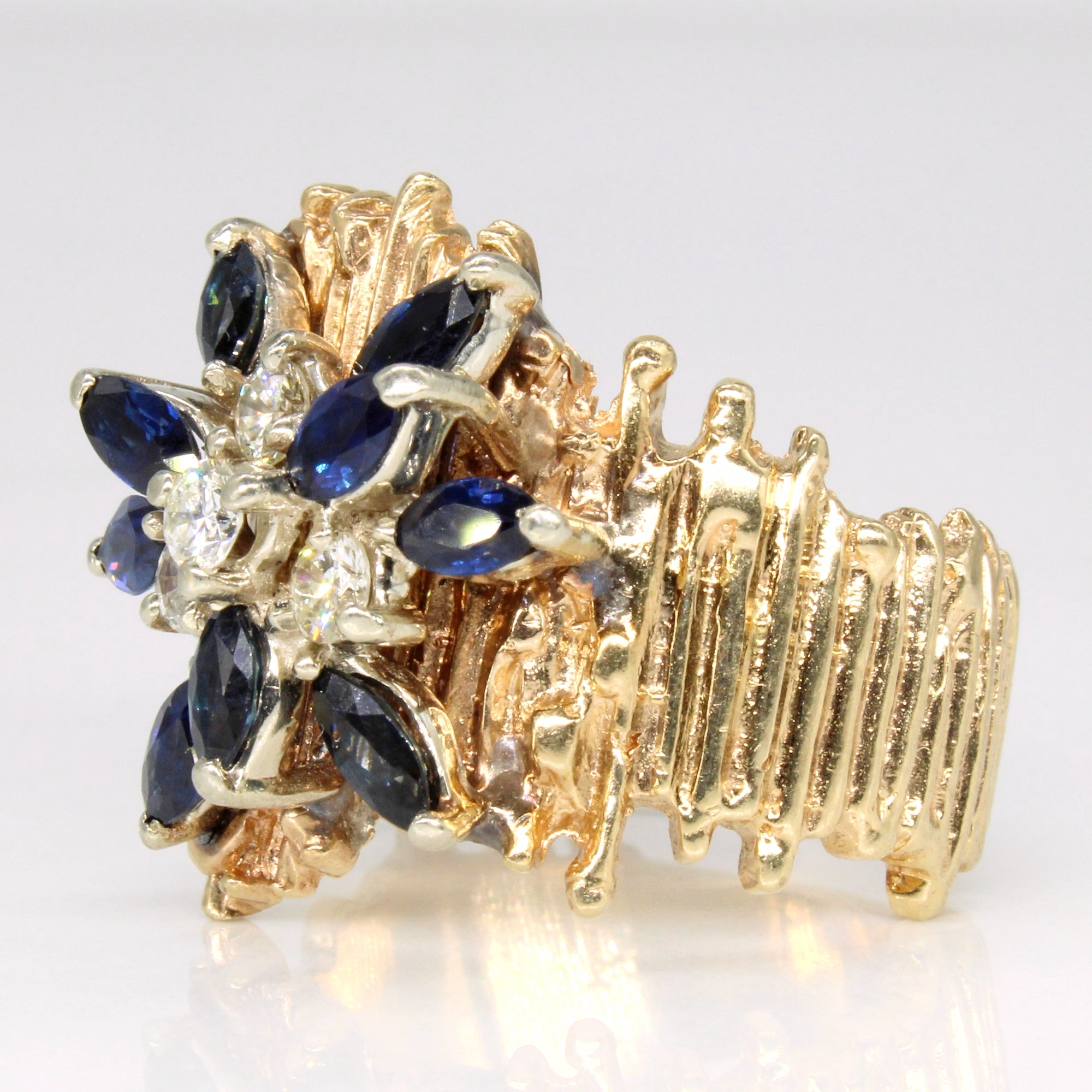 Sapphire & Diamond Cocktail Ring | 1.25ctw, 0.40ctw | SZ 8.75 |