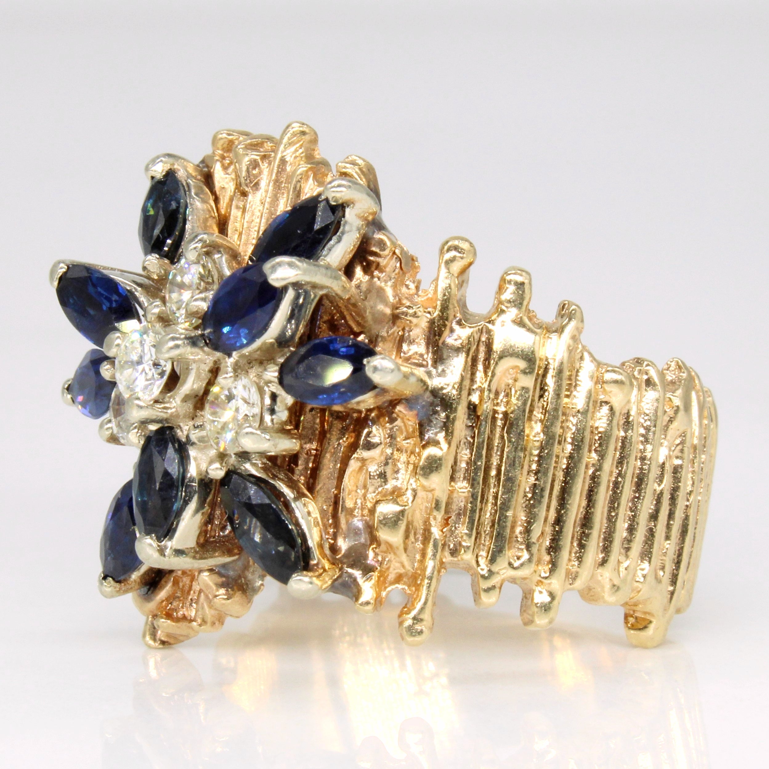 Sapphire & Diamond Cocktail Ring | 1.25ctw, 0.40ctw | SZ 8.75 |