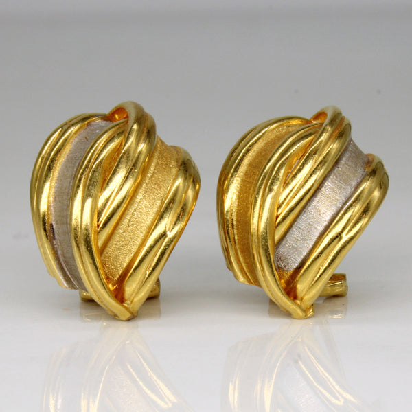 22k Two Tone Gold Earrings