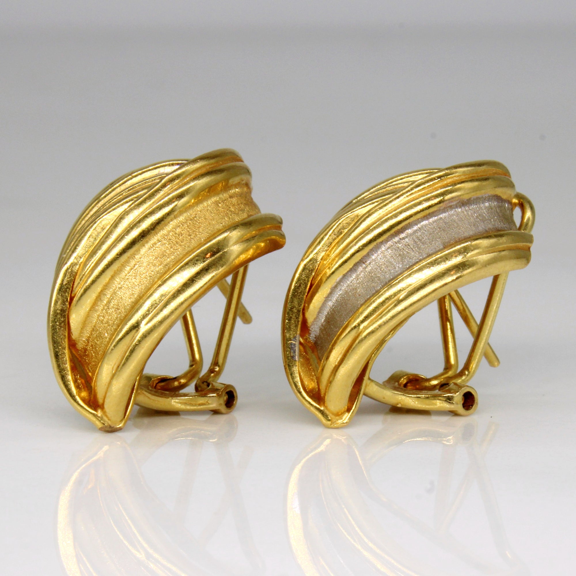 22k Two Tone Gold Earrings