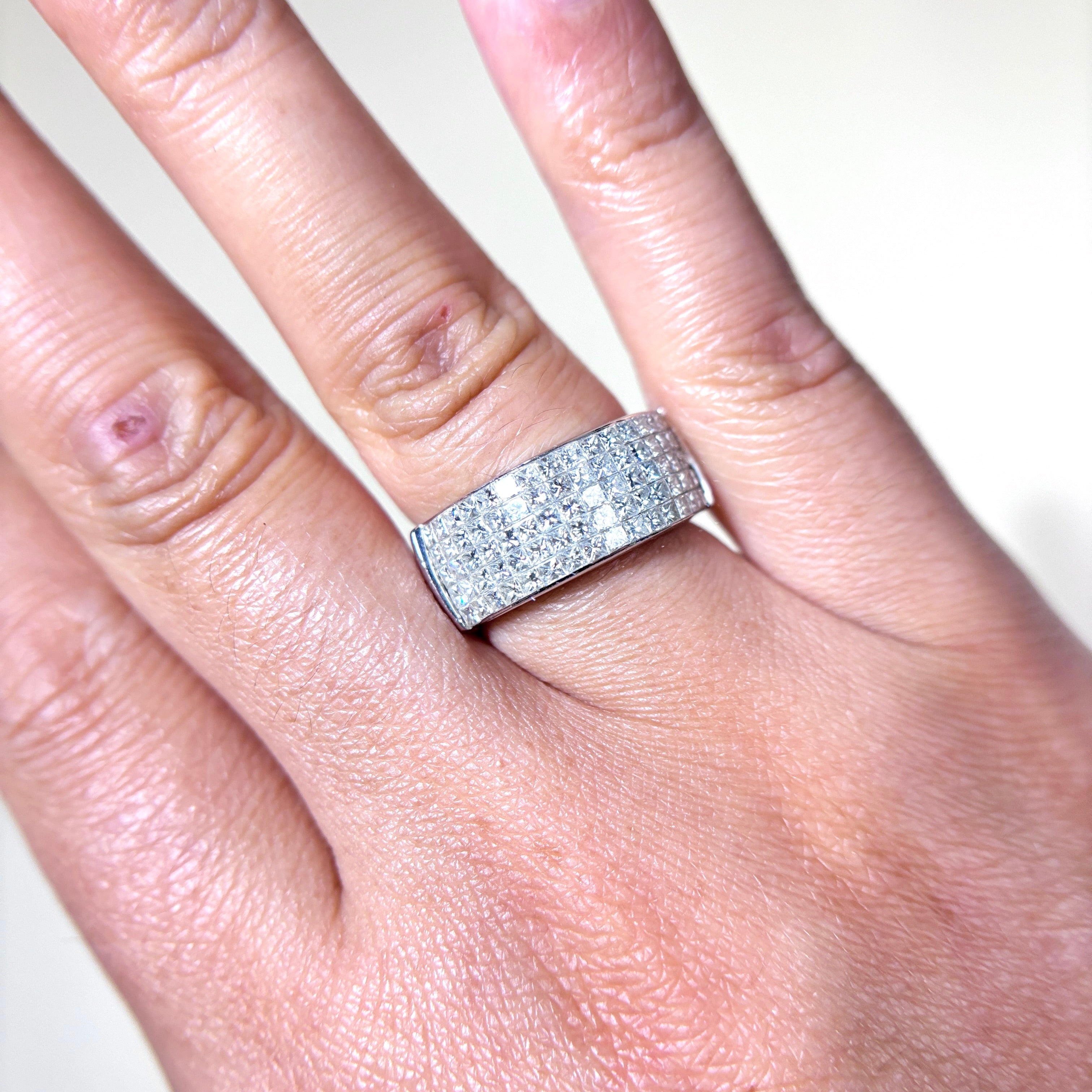 18k White Gold 5 Row Diamond Ring | 2.08ctw | SZ 6.25
