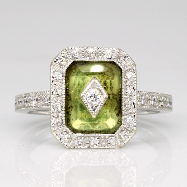 Peridot & Diamond Cocktail Ring | 0.80ct, 0.10ctw | SZ 6.75 |