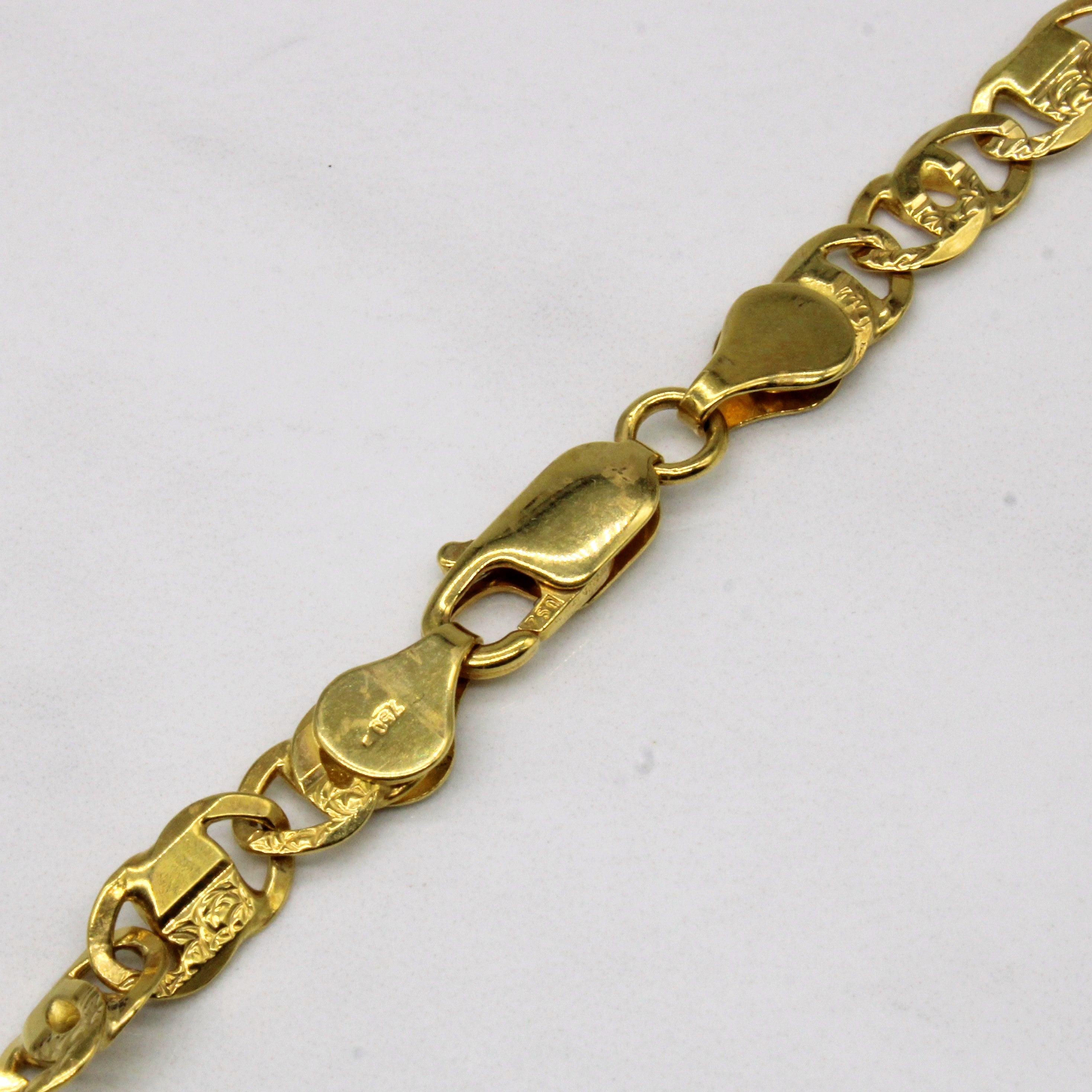 18k Yellow Gold Anchor Link Chain | 24" |