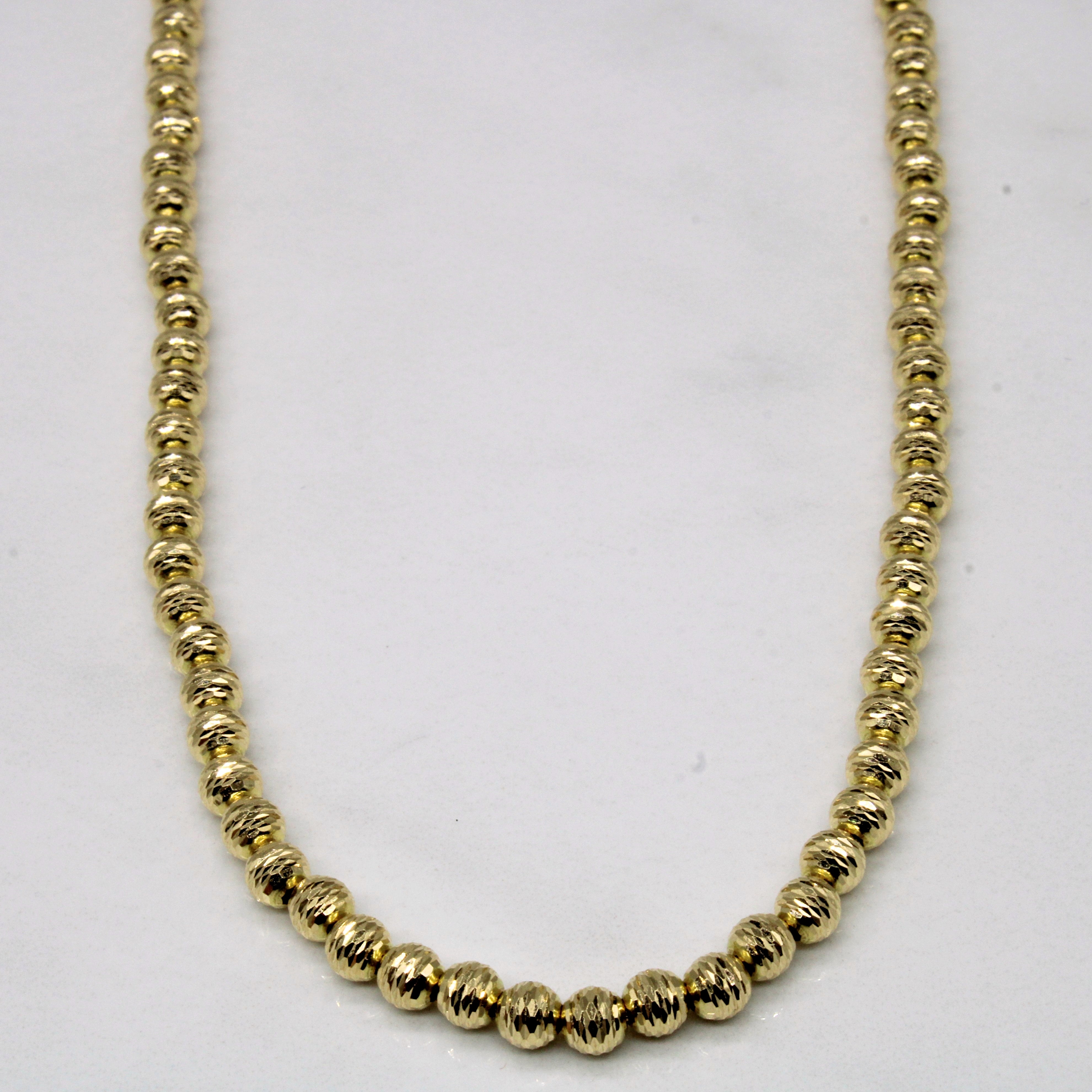 18k Yellow Gold Beaded Chain | 17" |