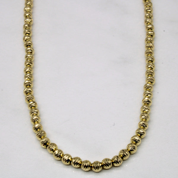 18k Yellow Gold Beaded Chain | 17