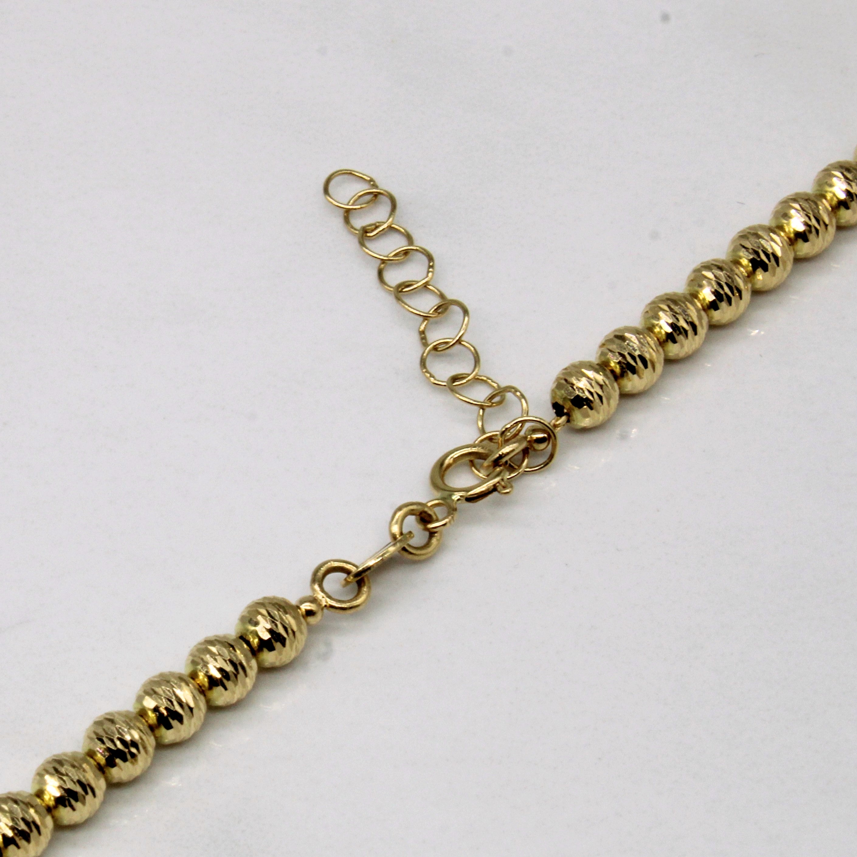 18k Yellow Gold Beaded Chain | 17" |