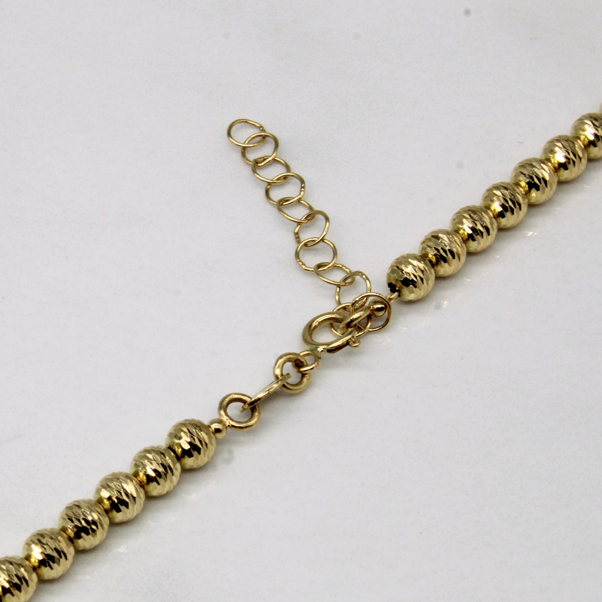 18k Yellow Gold Beaded Chain | 17