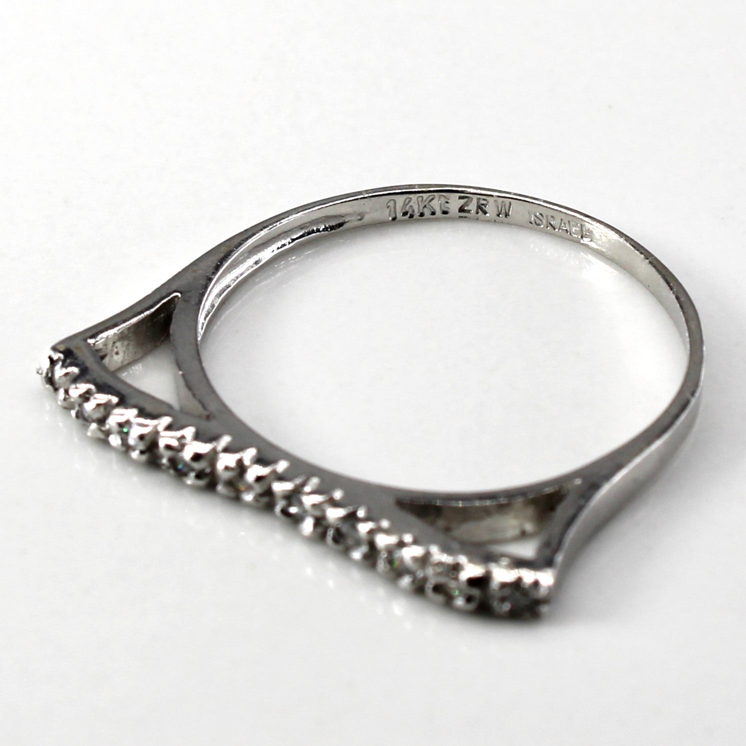 Pave Diamond White Gold Ring | 0.10ctw | SZ 8 |