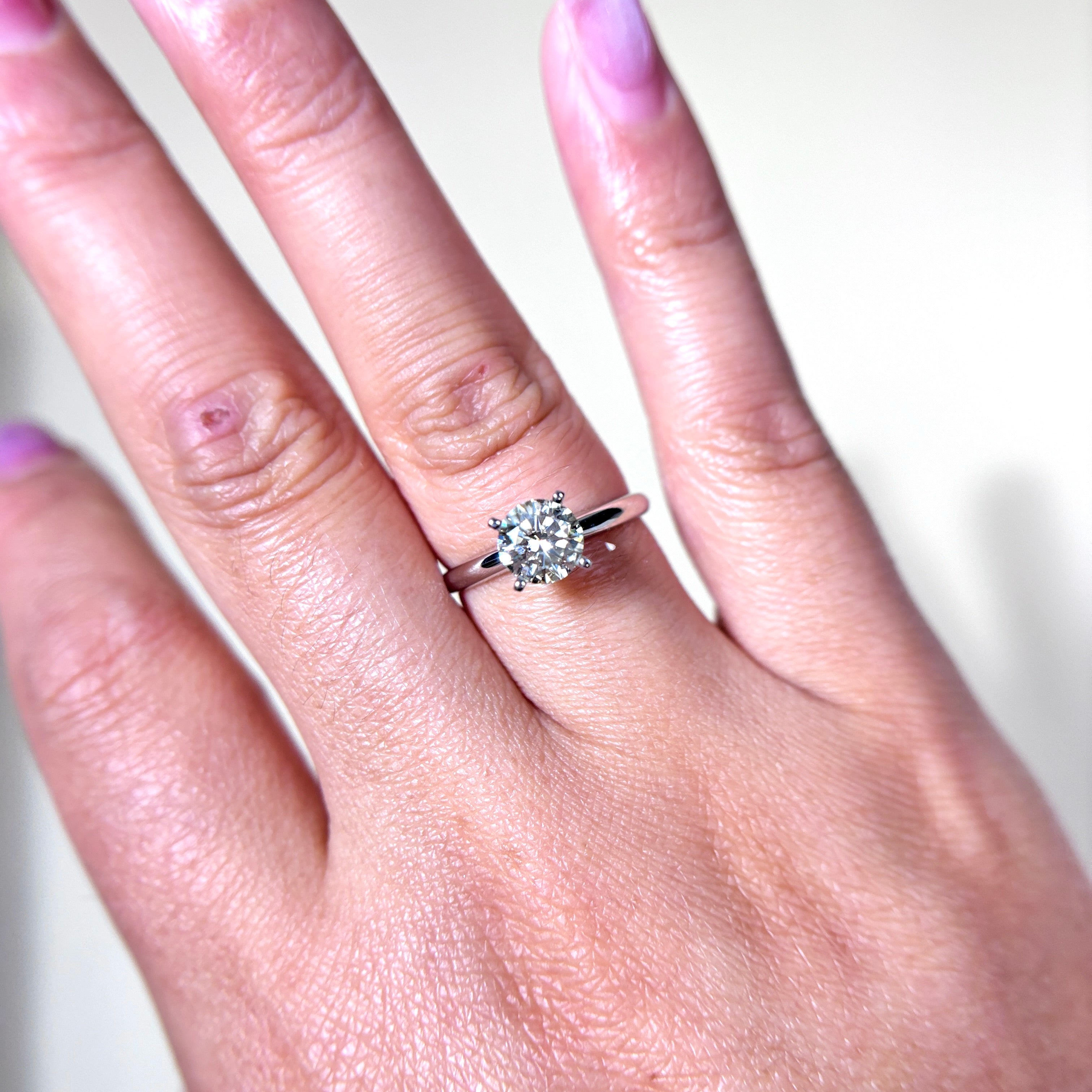18k White Gold Diamond Engagement Ring | 1.06ct I1 S/T | SZ 7