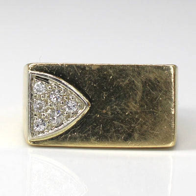 Cluster Diamond Signet Gold Ring | 0.15ctw | SZ 5.5 |