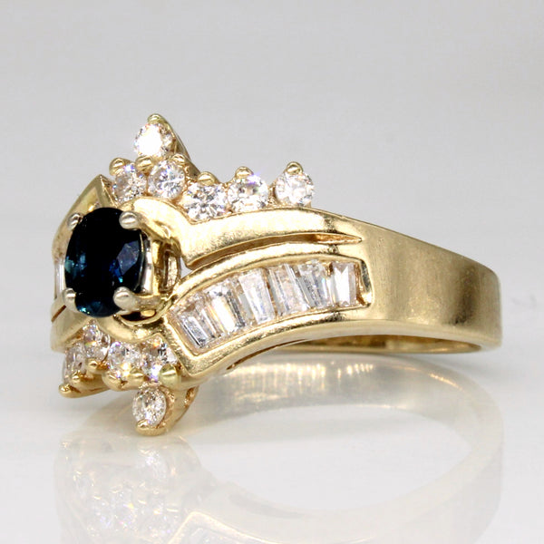Diamond & Sapphire Waterfall Ring | 0.96ctw, 0.46ct | SZ 7.25 |