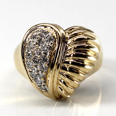 Cluster Diamond Heart Design Gold Ring | 0.40ctw | SZ 5.75 |