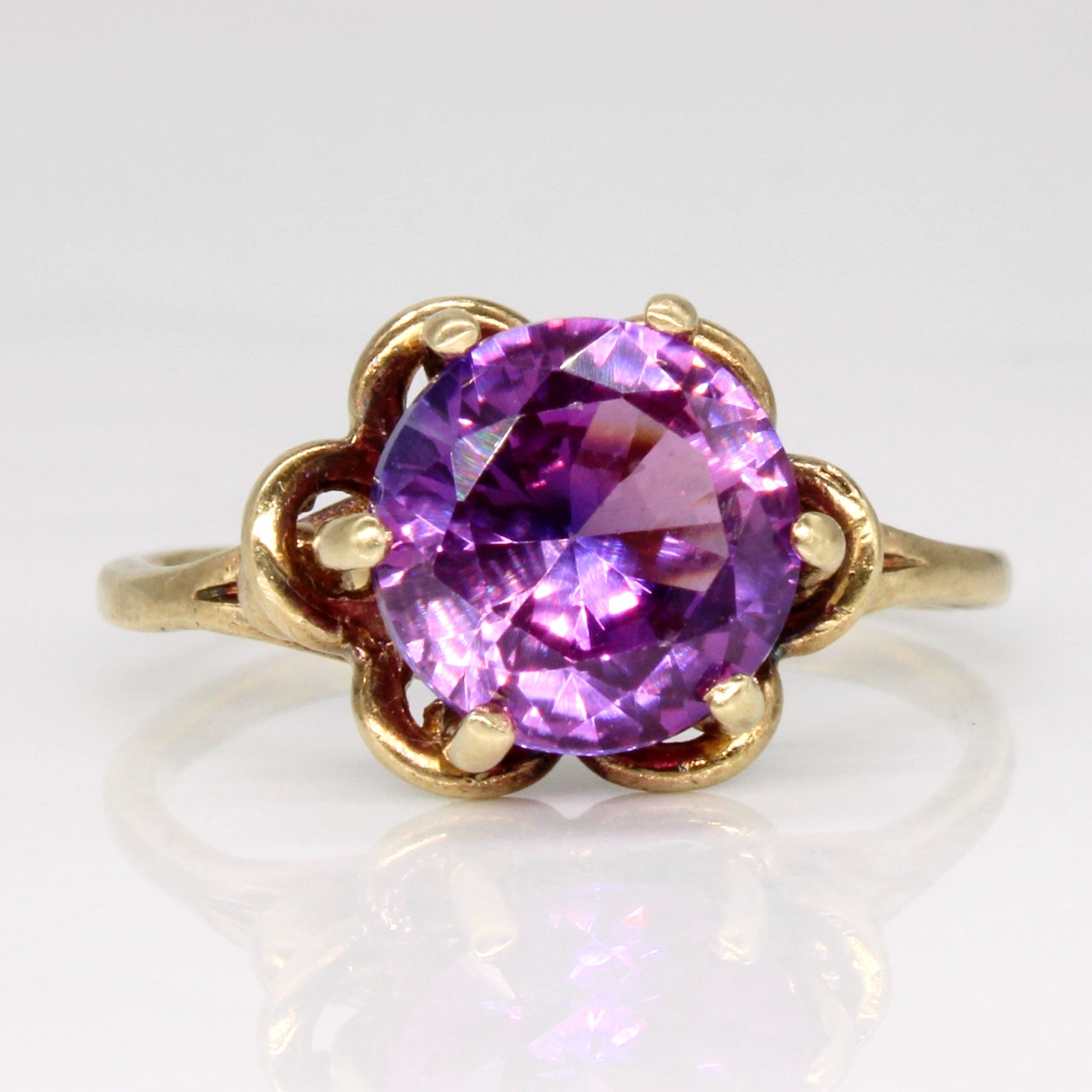 Synthetic Purple Sapphire Cocktail Ring | 2.95ct | SZ 7.75 |