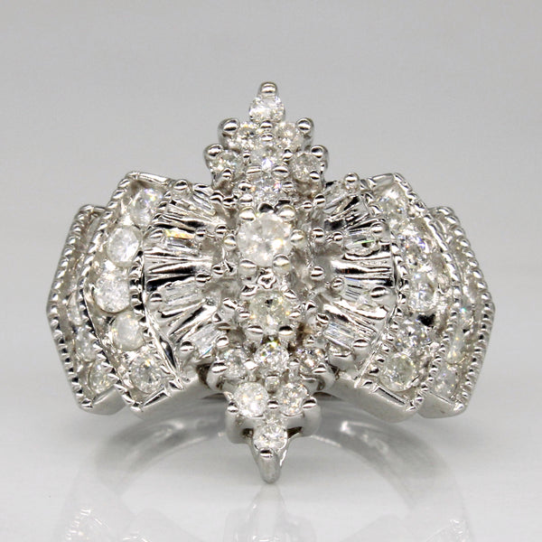 Diamond Cocktail Ring | 0.76ctw | SZ 5.75 |