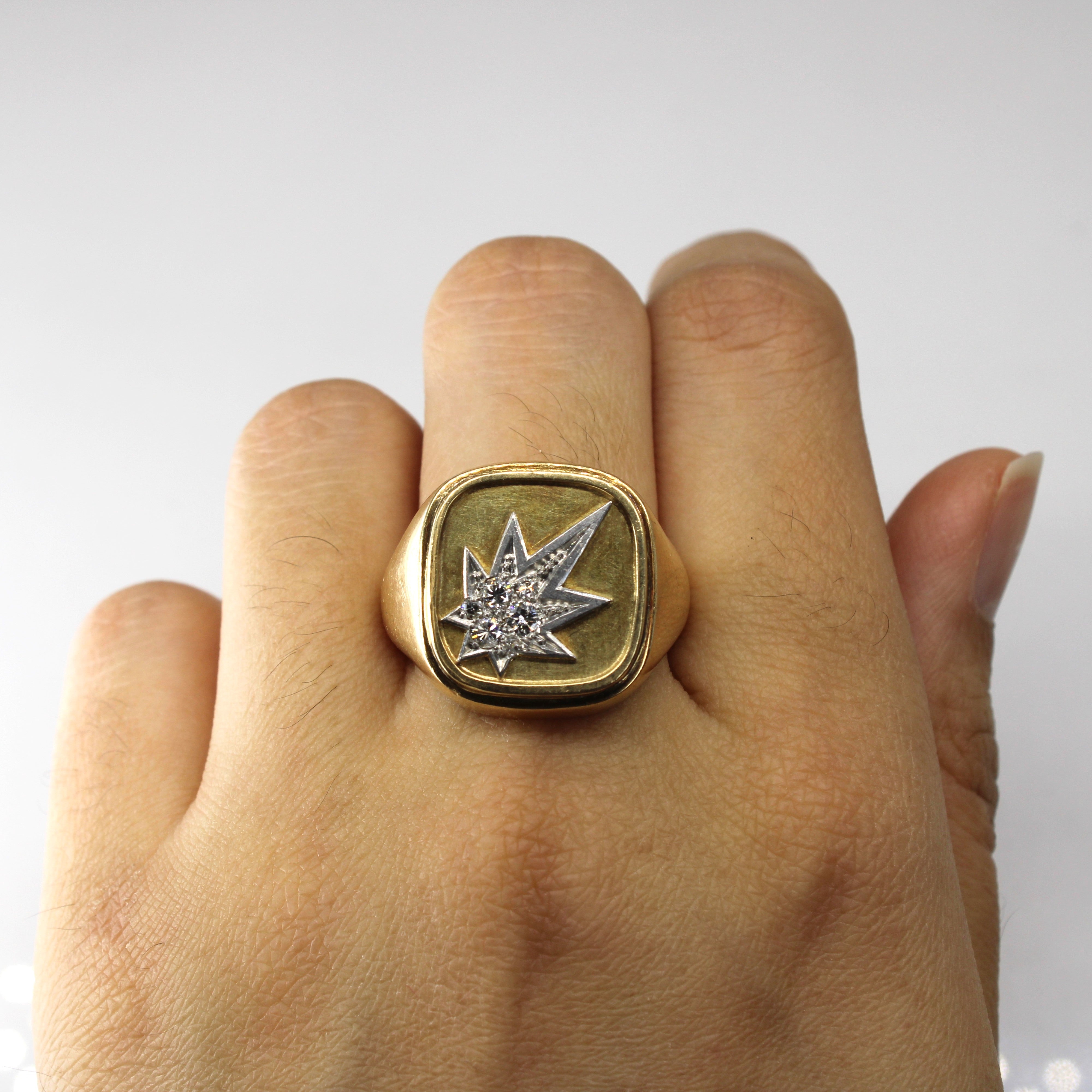 Cluster Diamond Heavy Gold Ring | 0.27ctw | SZ 10.25 |
