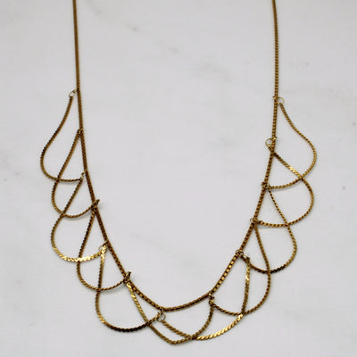14k Yellow Gold Draping Necklace | 16