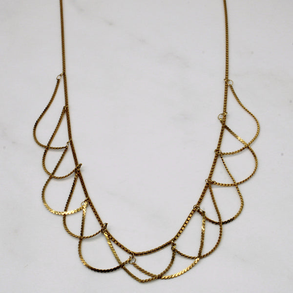 14k Yellow Gold Draping Necklace | 16
