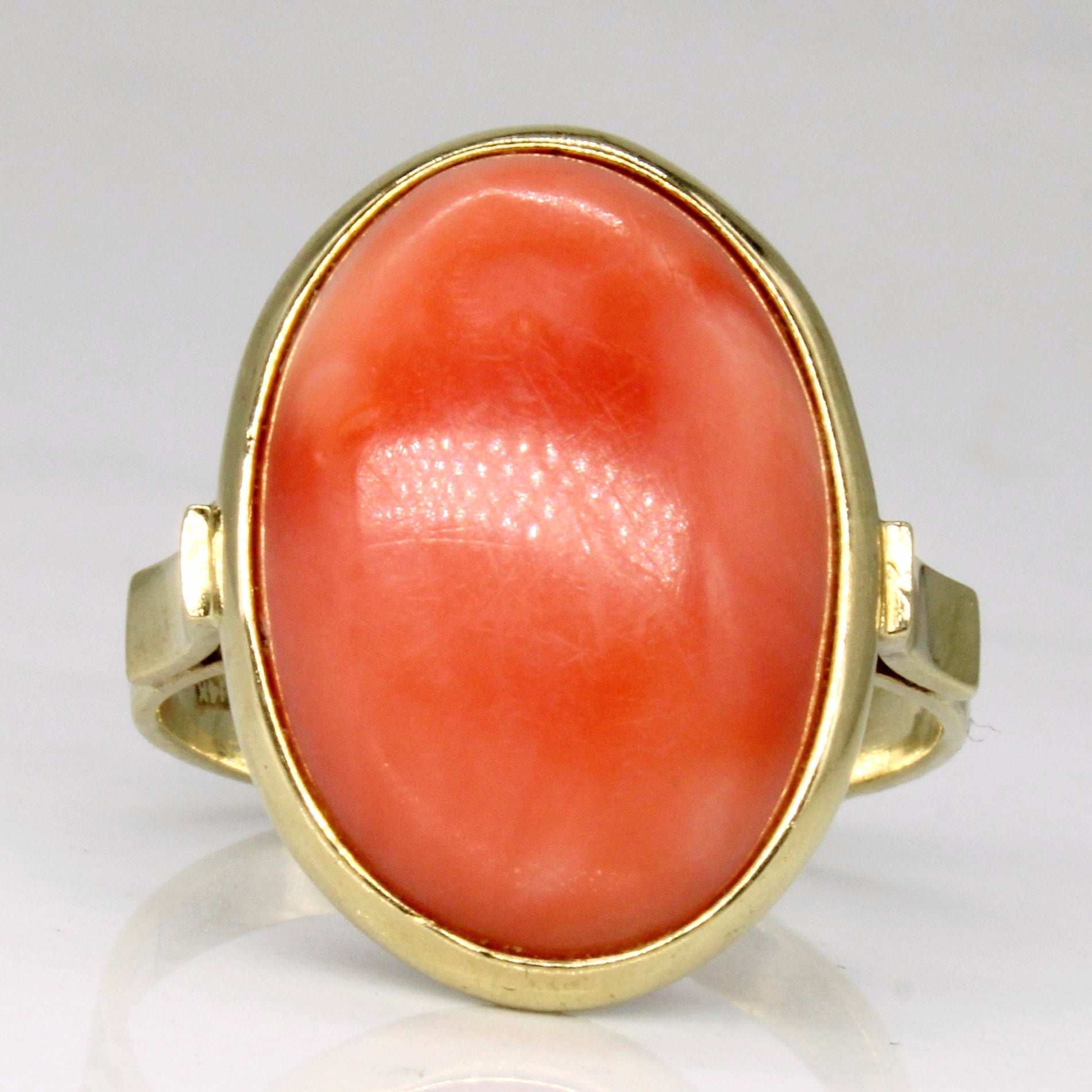 Vintage Coral Cocktail Ring | 9.00ct | SZ 7.75 |