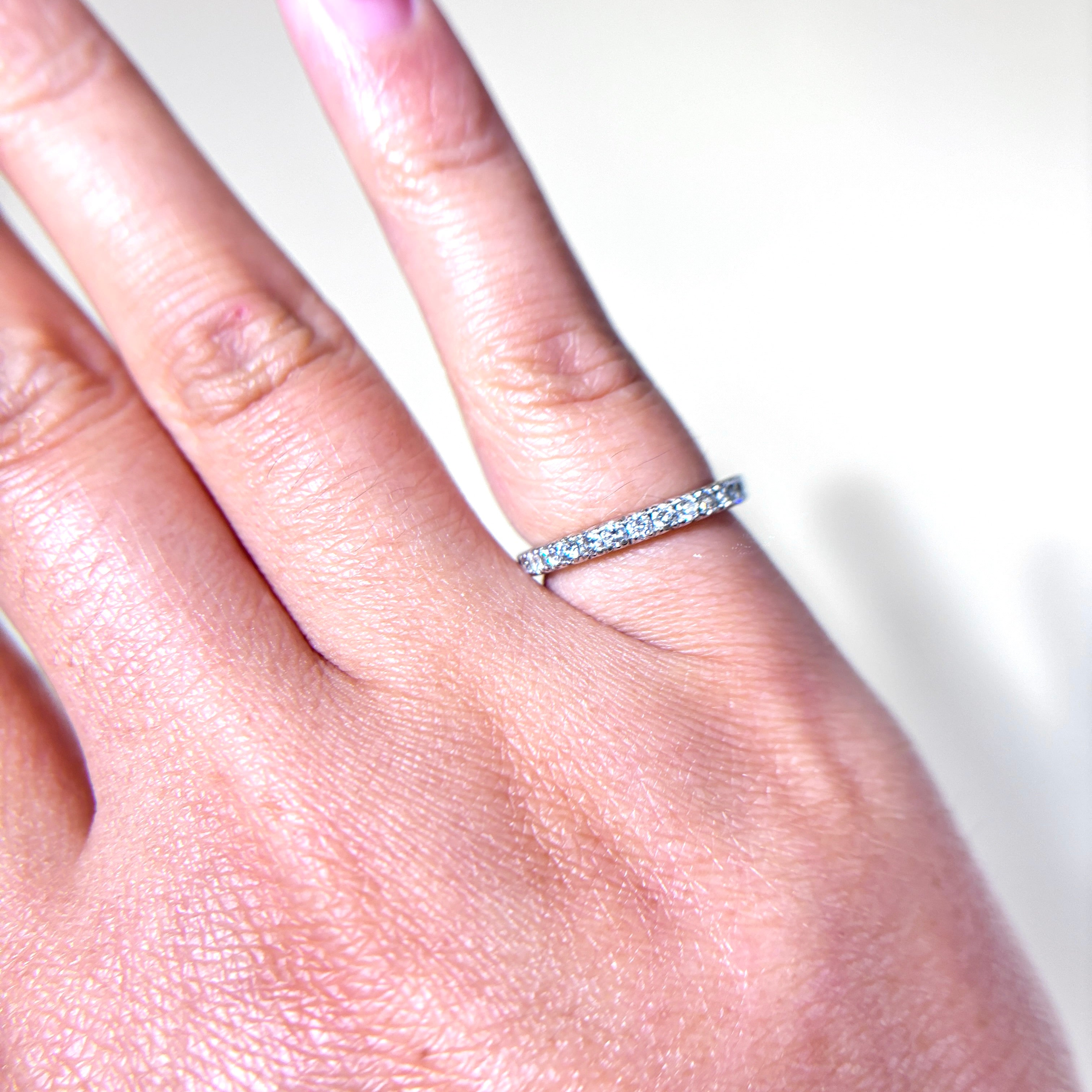 18k White Gold Semi Eternity Diamond Band | 0.57ctw VS2/SI1 G/H | SZ 5