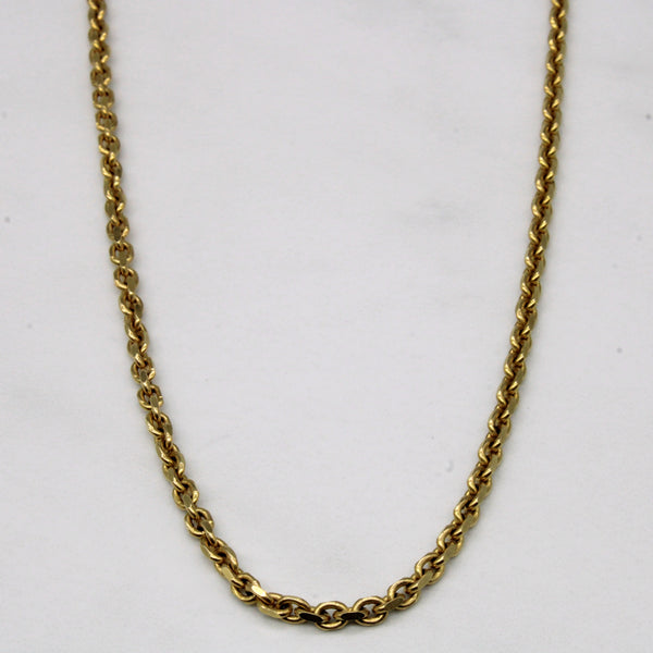 14k Yellow Gold Oval Link Chain | 18