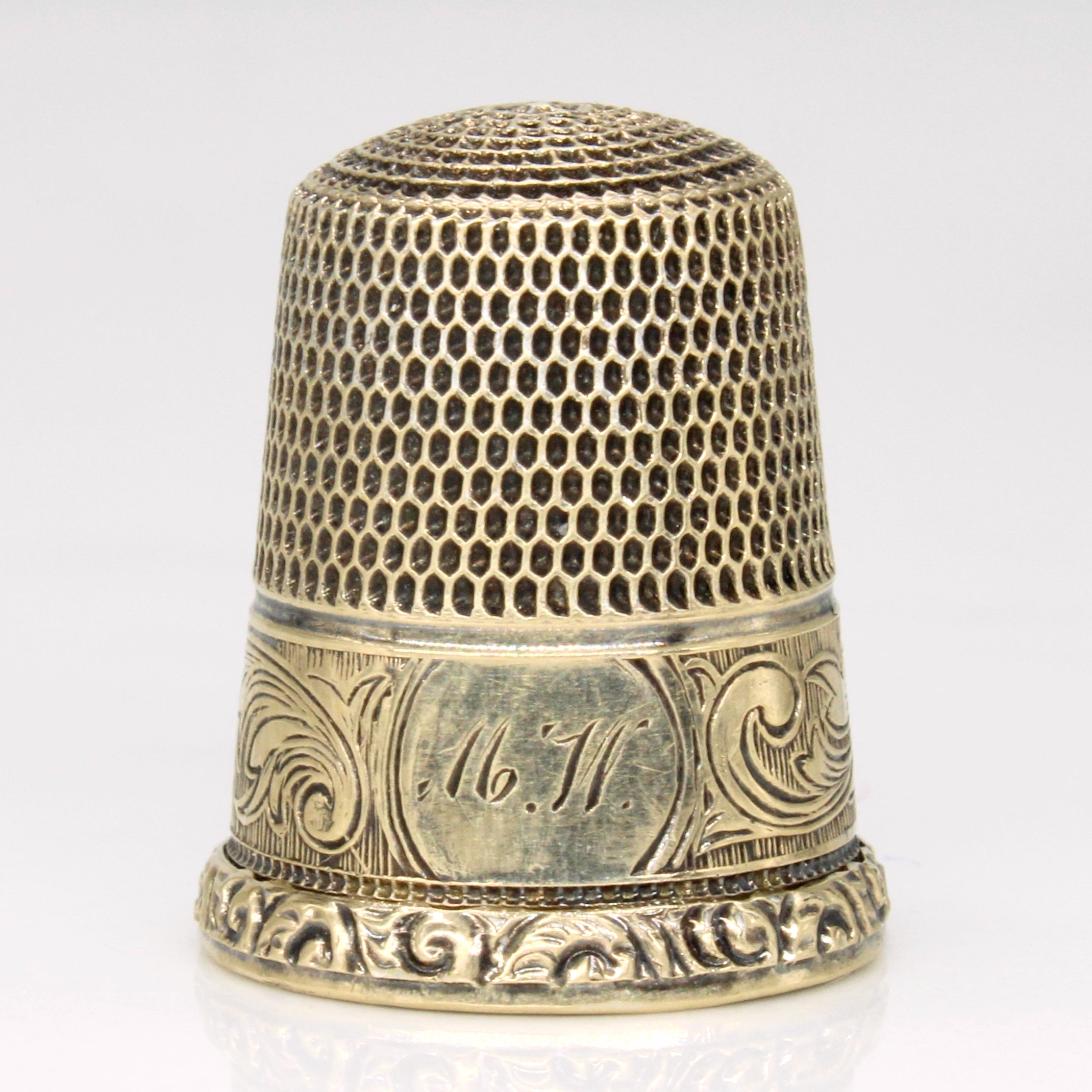14k Yellow Gold Plated Sterling Silver Thimble