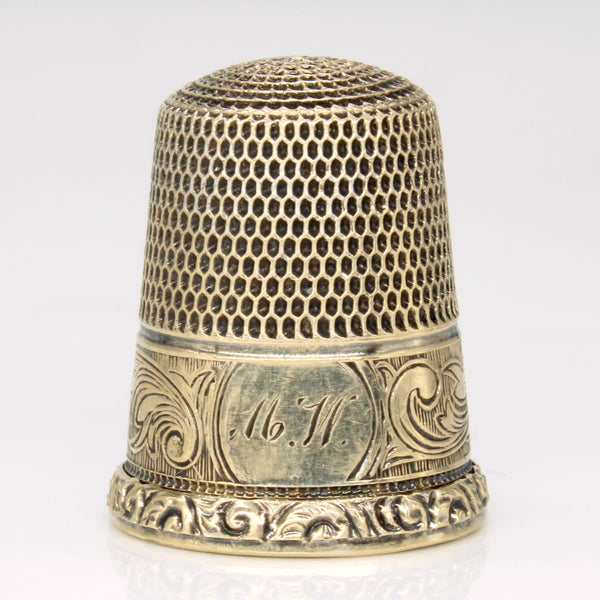14k Yellow Gold Plated Sterling Silver Thimble