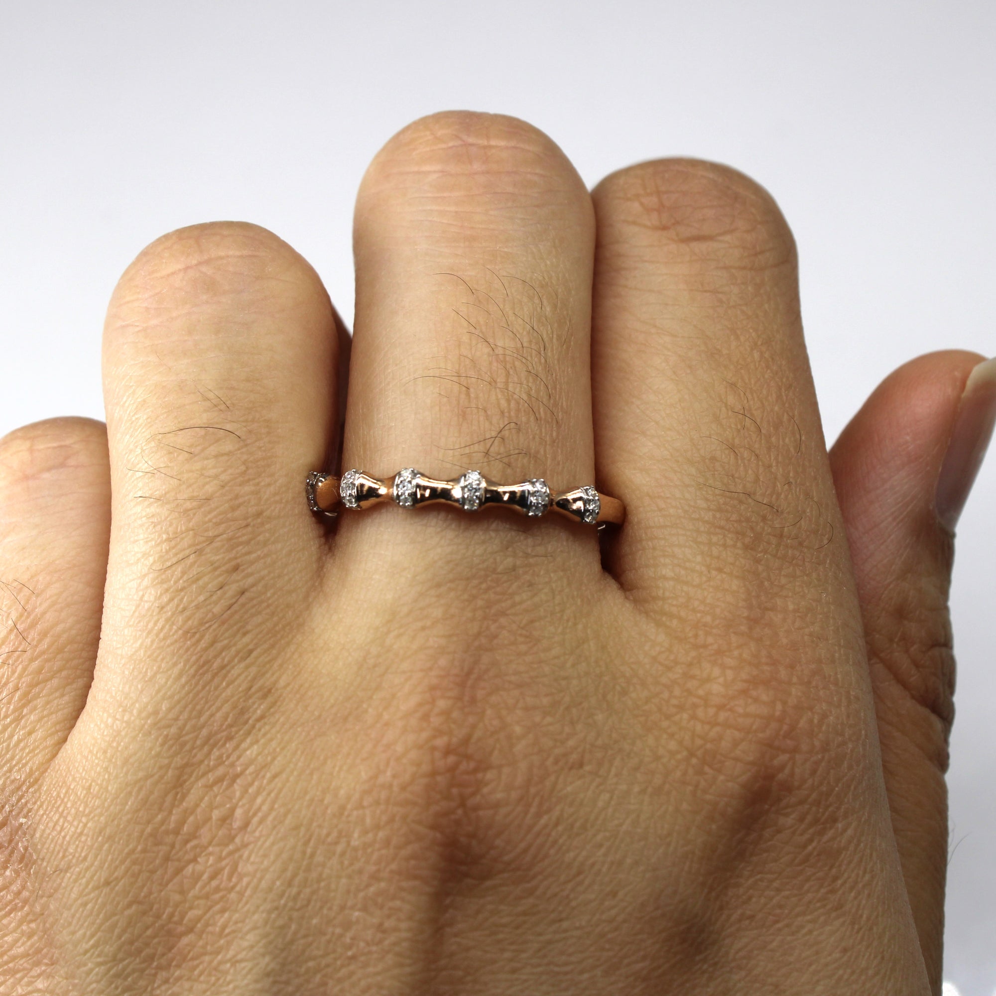 Diamond Rose Gold Ring | 0.06ctw| SZ 11.5 |