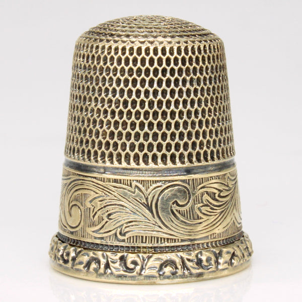 14k Yellow Gold Plated Sterling Silver Thimble