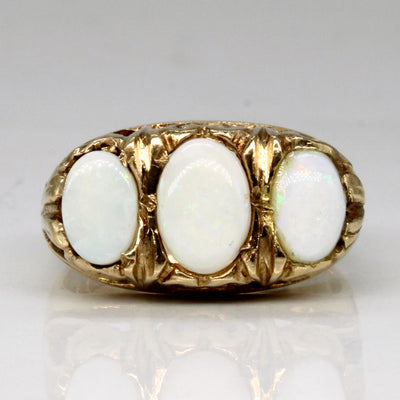 Three Stone Opal Cocktail Ring | 0.88ctw | SZ 5 |