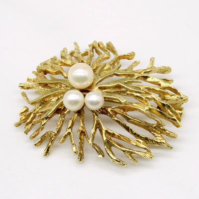 Ornate Pearl Brooch