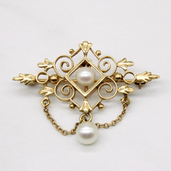 Ornate Pearl Brooch