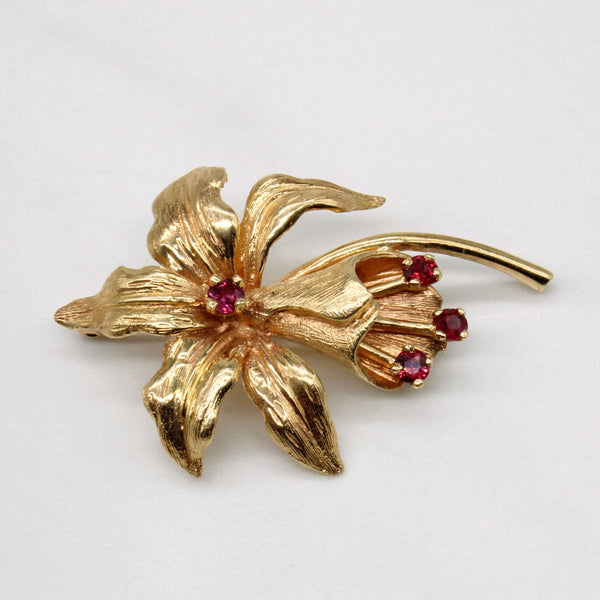 Ruby Floral Brooch | 0.36ctw |