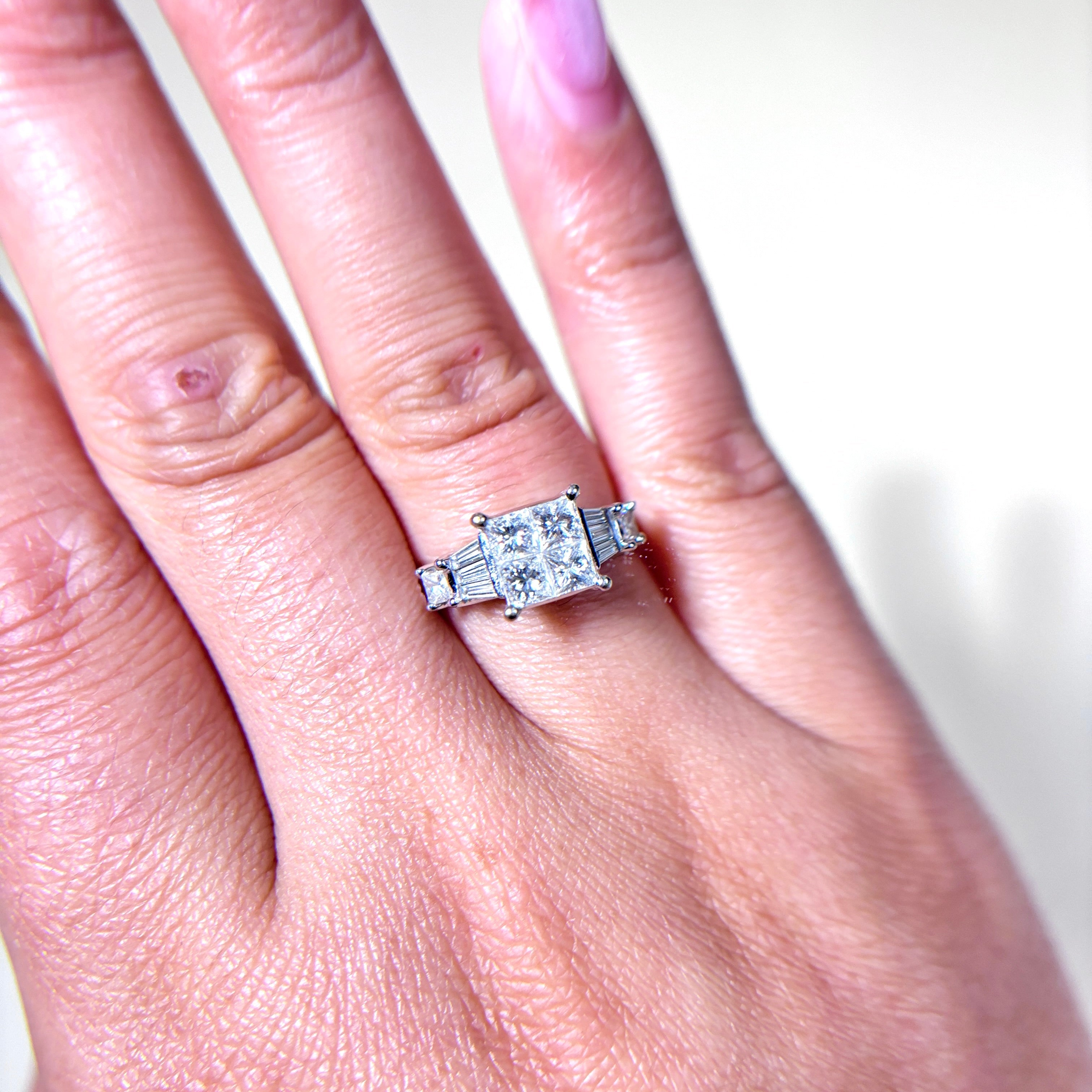 18k White Gold Diamond Ring | 1.18ctw | SZ 6.75