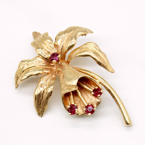 Ruby Floral Brooch | 0.36ctw |